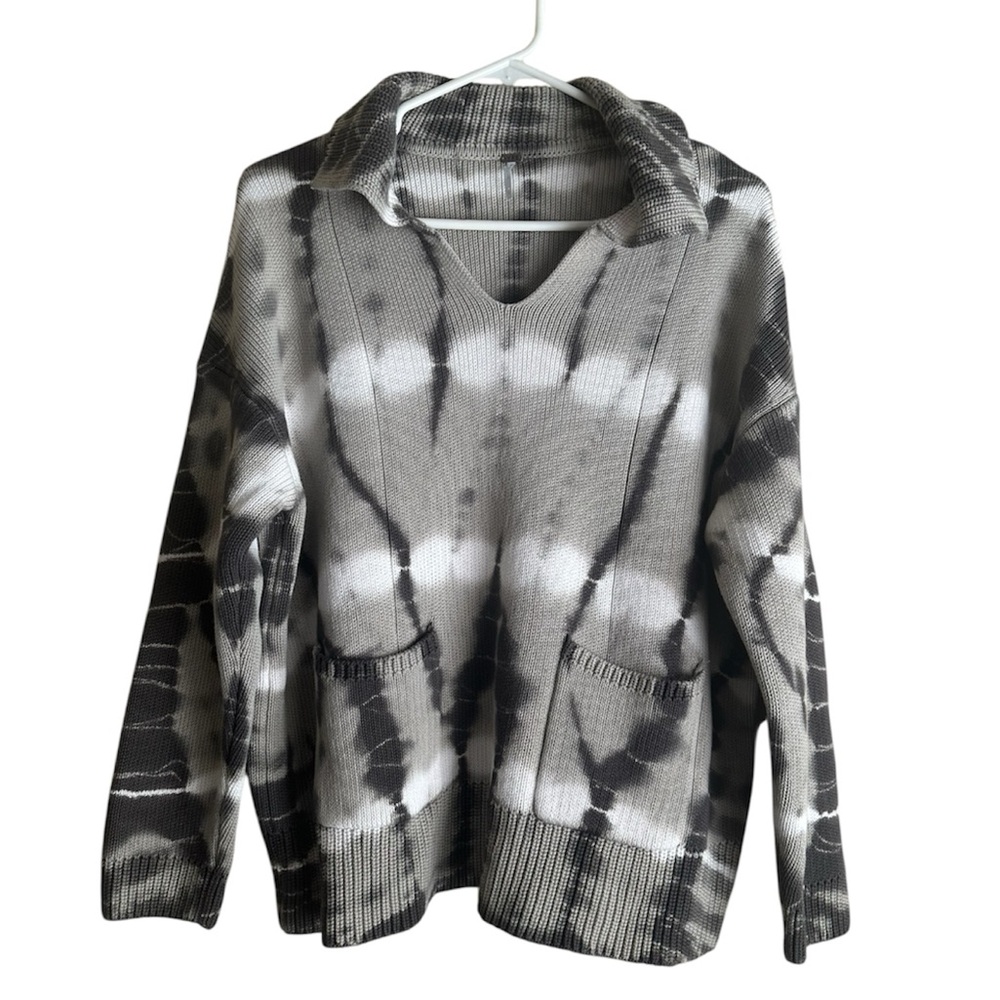 Young Fabulous & Broke Kendelle 100% Cotton Oversized V-Neck Tie Dye Sweater S - Picture 2 of 8